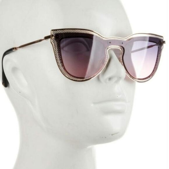 Valentino Gunmetal Cat Eye Sunglasses w/ Gold Gradient Lenses - Picture 1 of 10